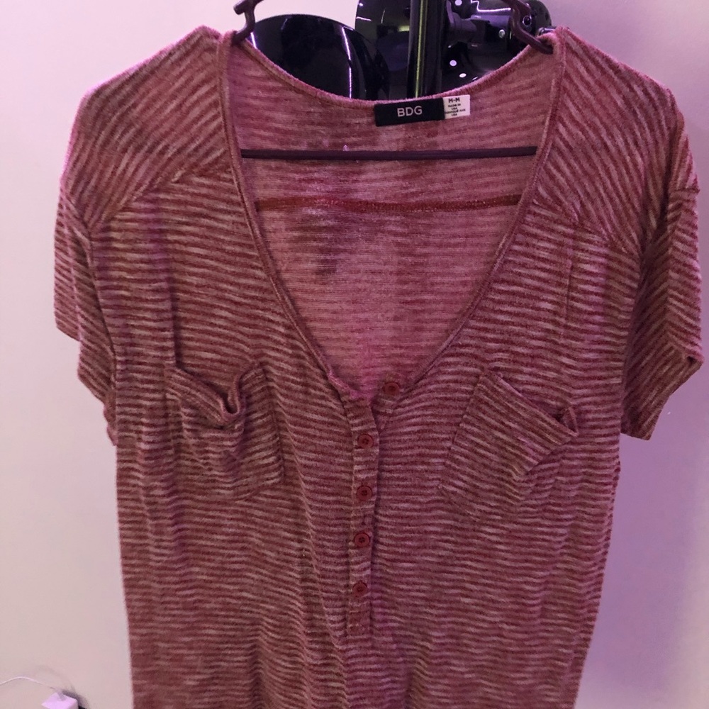 NWOT BDG Oversized Button Up Pocketed Tee